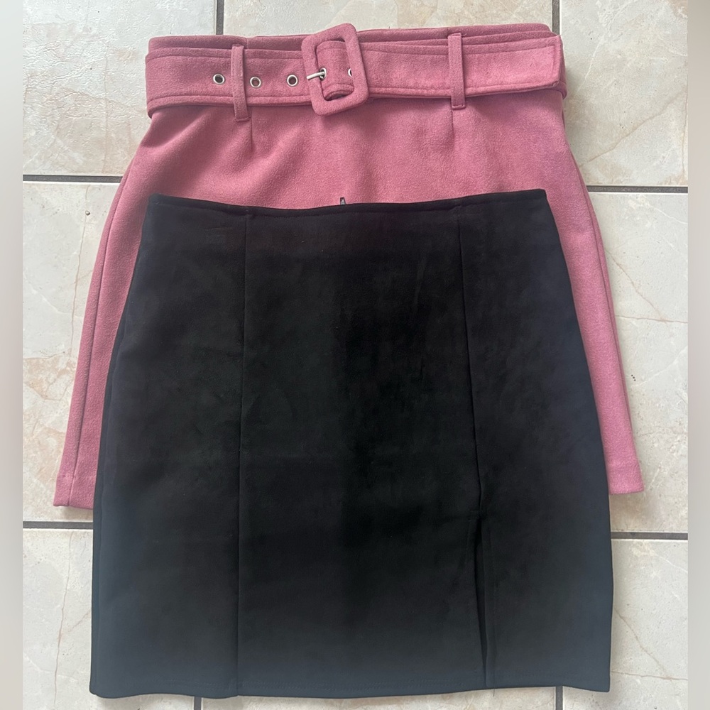 Elegant Pink and Black Women's Skirts